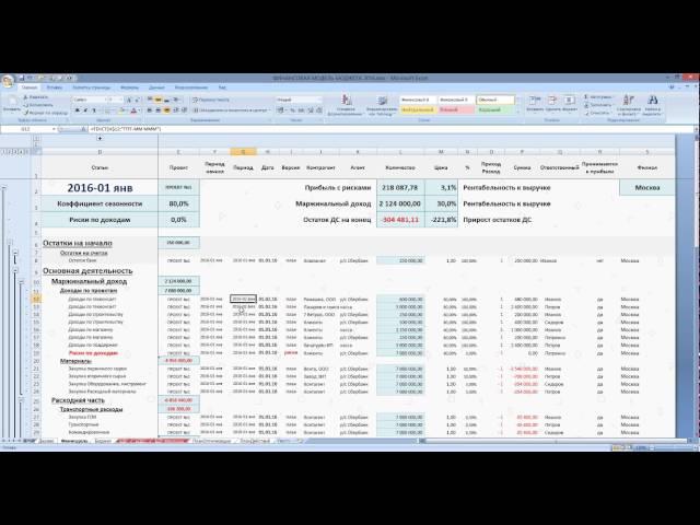Финансовая модель в Excel - Урок №1