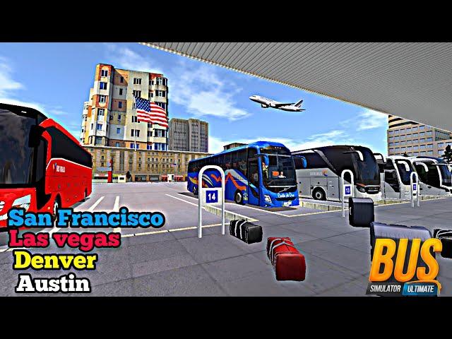 Bus Simulator : Ultimate | Trip to (SAN-Francisco - LAS-VEGAS - DENVER-AUSTIN) IOS/Android Gameplay