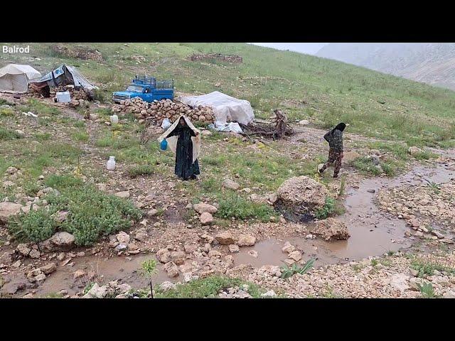 Flood and spring rain in the wild mountains of Iran's nomads