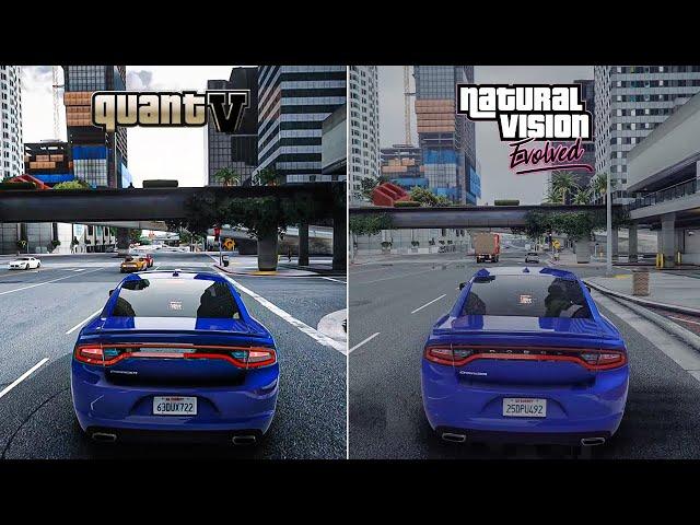 GTA V: QuantV vs NaturalVision Evolved - 4K Graphics Comparison - Ray Tracing PC Gameplay - 2021 MOD