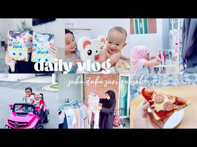 daily vlog | haul baju tidur anak | cerita suri rumah | dady buat pizza! 