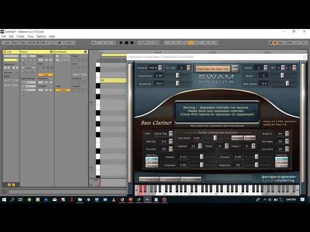 Expression Controller not recieved In Ableton for SWAM instruments  Solved