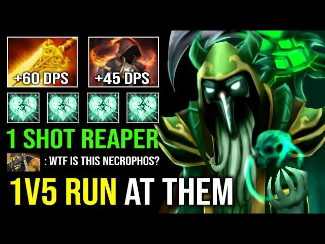 WTF 1v5 Just Run At Them 1 Shot Reaper Unlimited Burning DPS with Radiance Flame Necrophos Dota 2