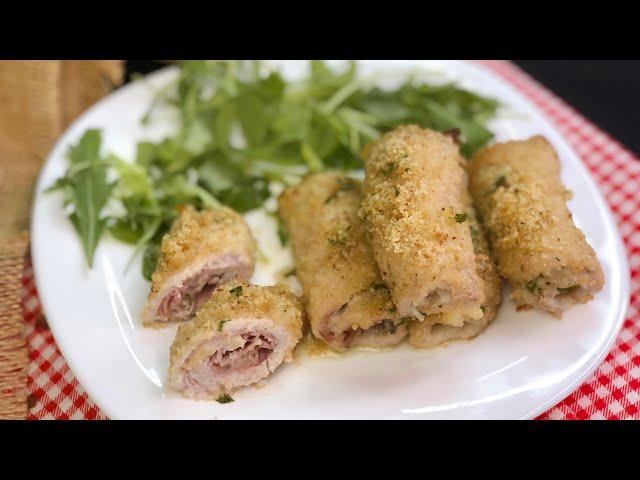 PRONTI IN 5 MINUTI - INVOLTINI DI LONZA IMPANATI AL FORNO  Ricetta FACILISSIMA!