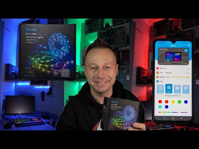 Govee Led Strip Lights RGB - oświetlam swoją kolekcję nad biurkiem