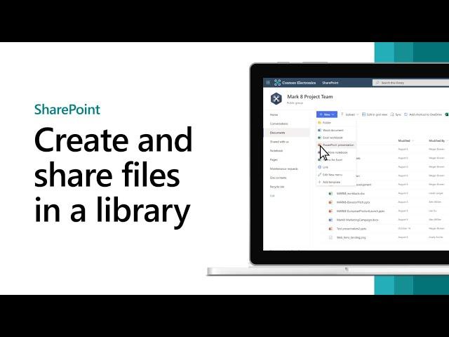 Getting started with SharePoint - Create, upload, and share files in a document library