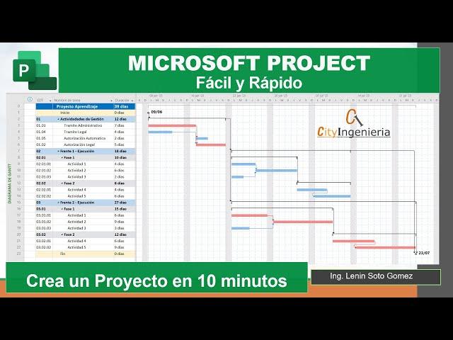 Ms Project: Crea un Proyecto Rapido y Facil en 10 minutos - Tutorial Completo en Español
