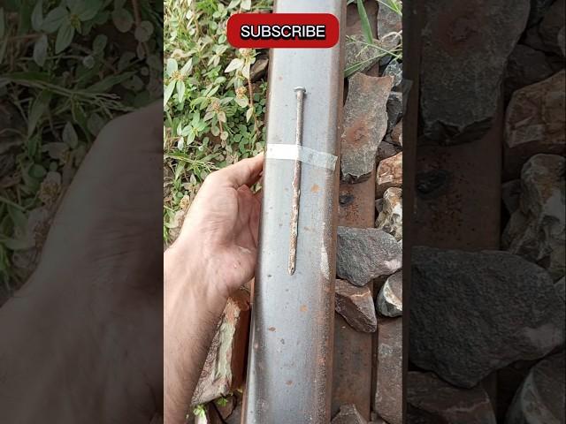 Train VS Long Nail | Train Tier Puncture #railway #train #railwayline #railwayline