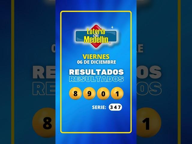 Resultado LOTERIA DE MEDELLIN - VIERNES 06 de Diciembre DE 2024 #Shorts #Loteria