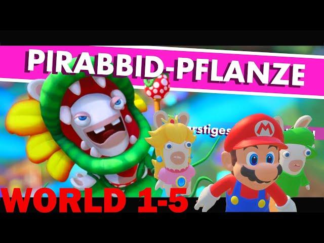 Mario+Rabbids Kingdom Battle World 1-5: 1st Boss fight against Pirabbid Plant walkthrough