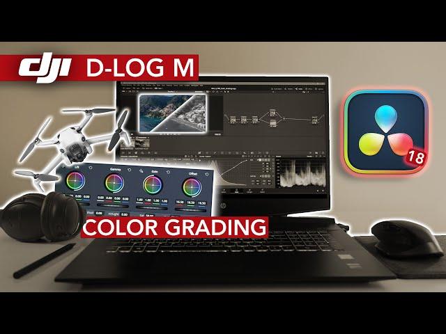 How To Color Grade D-Log M Footage DJI Drone - Davinci Resolve Color Grading Beginners Tutorial