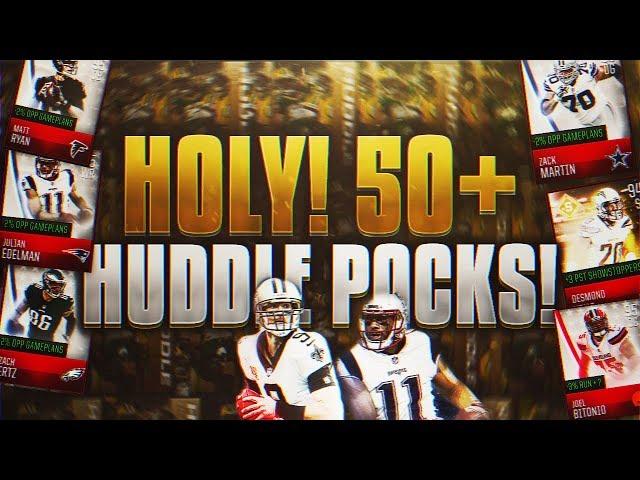 HOLY!!!! 50+ HUDDLE PACKS!! ELITES EVERYWHERE! MADDEN MOBILE 18