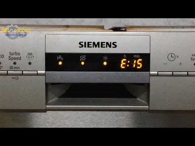 Error E15 lavavajillas Siemens, Solución. [Error E15 of a Siemens dishwasher, Solution]