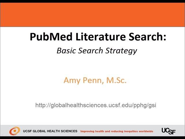 PubMed Literature Search - Basic Search Strategy