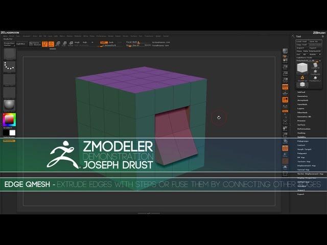 ZBrush ZModeler Edge Actions - Edge QMesh