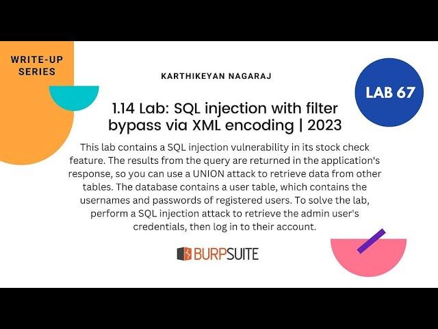 1.14 Lab: SQL injection with filter bypass via XML encoding | 2023