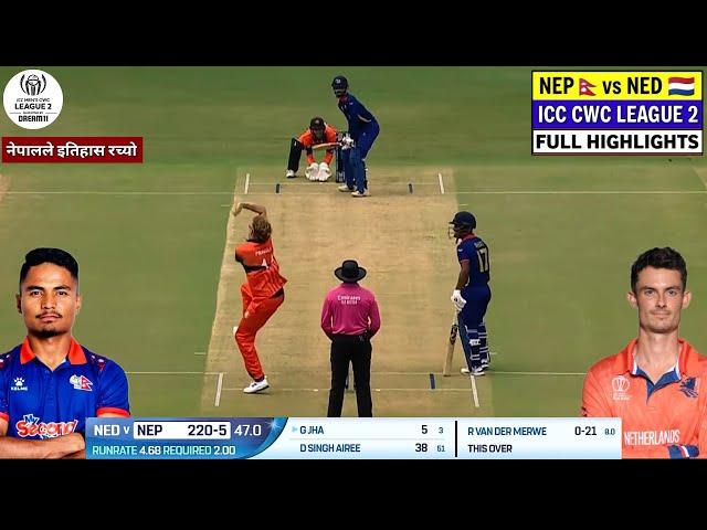 Nepal vs Netherlands ICC World Cup League 2 Highlights 2025 | NEP vs NED Cricket Highlights 2025