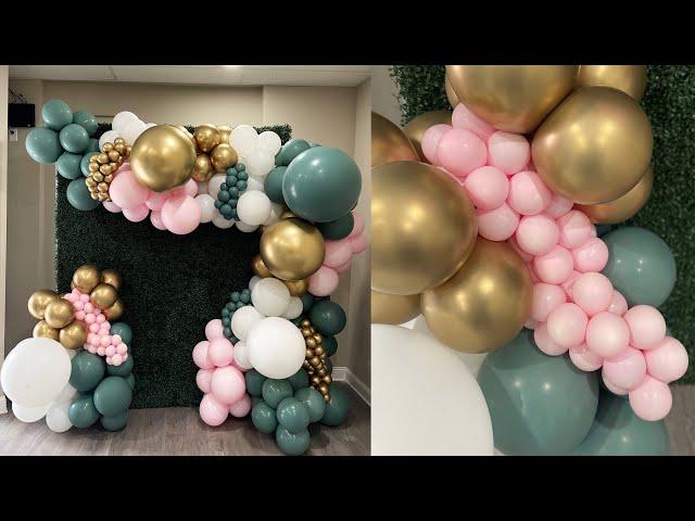 Trying something NEW | Balloon Garland Tutorial | Grass Wall Backdrop | How to | DIY