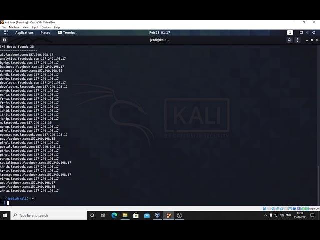 Using theHarvester tool to get email addresses.Kali Linux Hands on practical lab lecture 7.