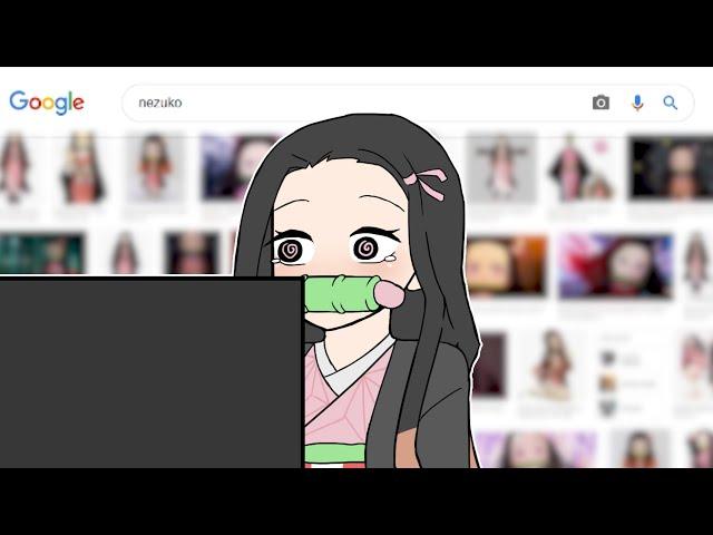 Nezuko searching for her name - kimetsu no yaiba : demon slayer animation