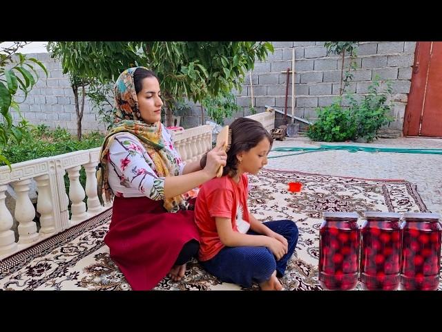 Preparing for Winter with a  Homemade CompotDaily life of iranian woman in the village.Country Life