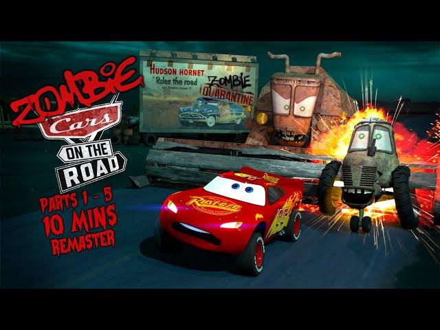 Zombie Cars On The Road  Chapter 01  Part 1 - Part 5 remastered and combined   Zombie Tractors 