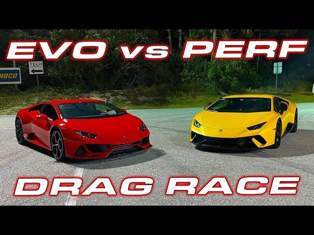 SHOULD HAVE BOUGHT THE PERF? * Lamborghini Huracan EVO vs Performante DRAG RACES