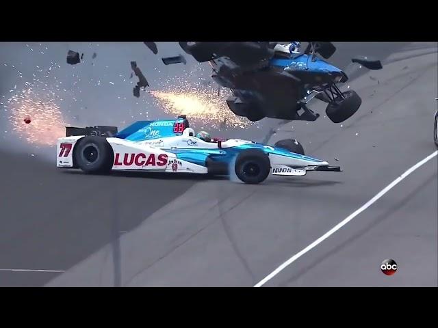 Авария Скотта Диксона. Indycar 500. 2017.