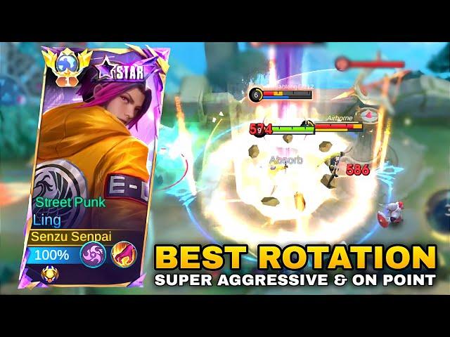 LING BEST ROTATION FOR GET WINSTREAK - SUPER AGGRESSIVE & ON POINT GAMEPLAY Ling Mobile Legends