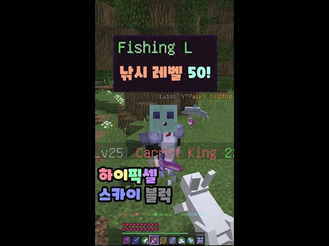 낚시레벨 50 입니다! (낚시 레벨 서버 1위?? (‘•̀ ▽ •́ )φㅋㅋ) [하이픽셀 - 스카이블럭]