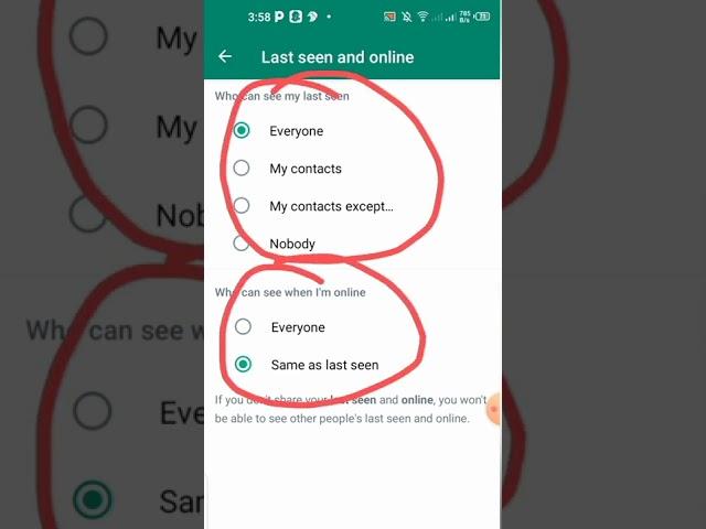 Hide your last seen and online status Whatsapp