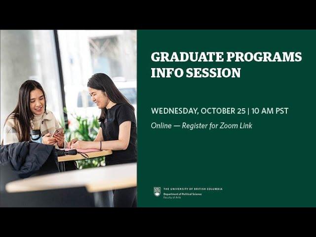 2023 UBC Political Science Graduate Programs Info Session