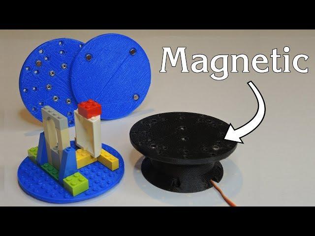 DIY Motorized Turntable with Magnetic Attachments, 3D Printed