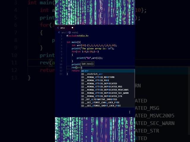 How to reverse an array in C | Reversing an array in C programming | C coding tutorials | C language