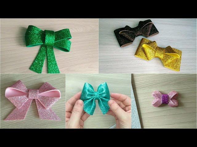 БАНТИКИ из ФОАМИРАНА (5 СУПЕР Идей!!!) / Glitter foam sheet craft / Foam bows / DIY