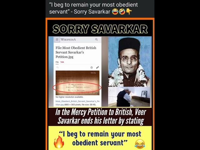 SorryVarkar - Veer Savarkar - Most Obedient British Servant