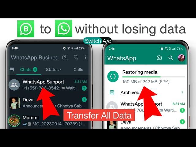 WhatsApp Business to Normal WhatsApp | Backup & Restore Whatsapp business to whatsapp data transfer