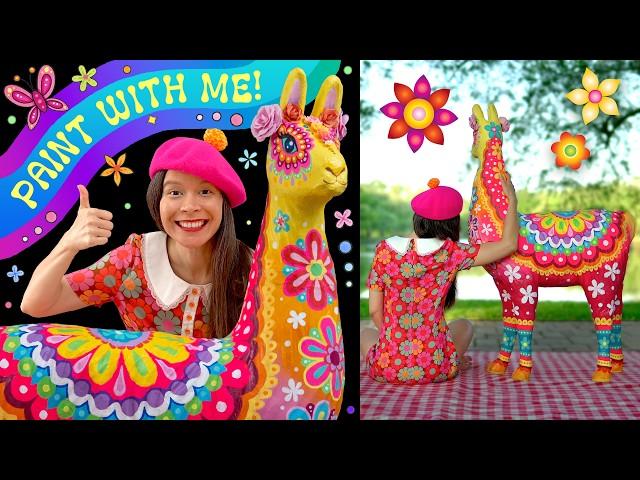 PAINT with me! ︎ Painting a life-sized LLAMA w/ acrylics + paint markers