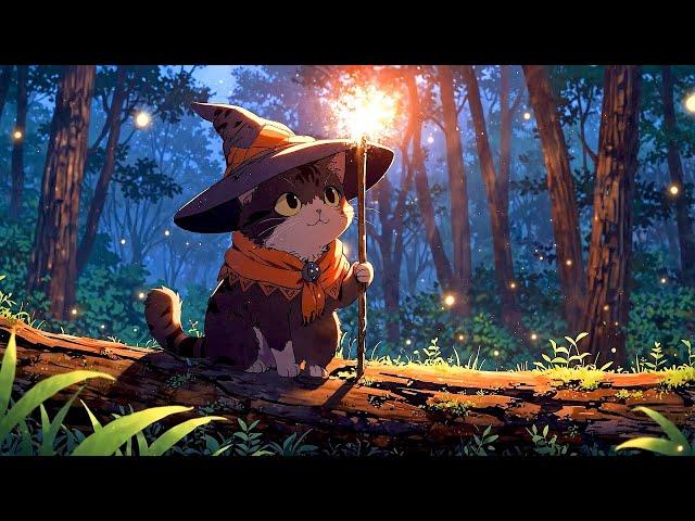 The Cutest Witchy Cat  Lofi Halloween Vibes  Night Lofi Songs To Enjoy The Halloween Night Vibes