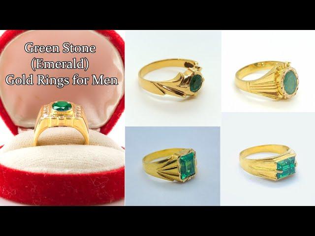 Top 30 Emerald Rings for Men with Weight | Green Stone Ring Designs 2021