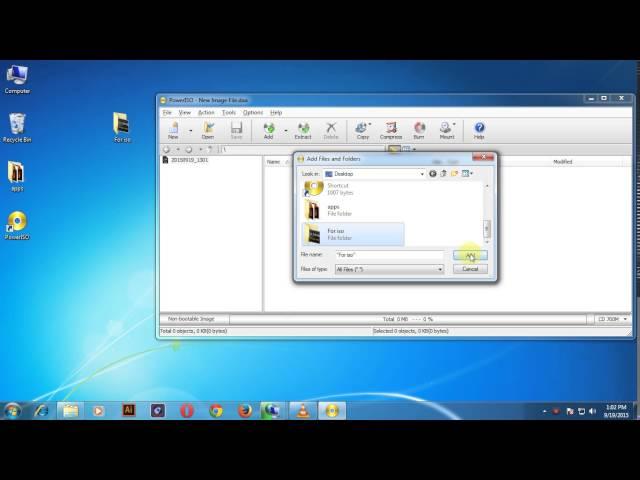 How to make ISO file from Folder files with powerISO