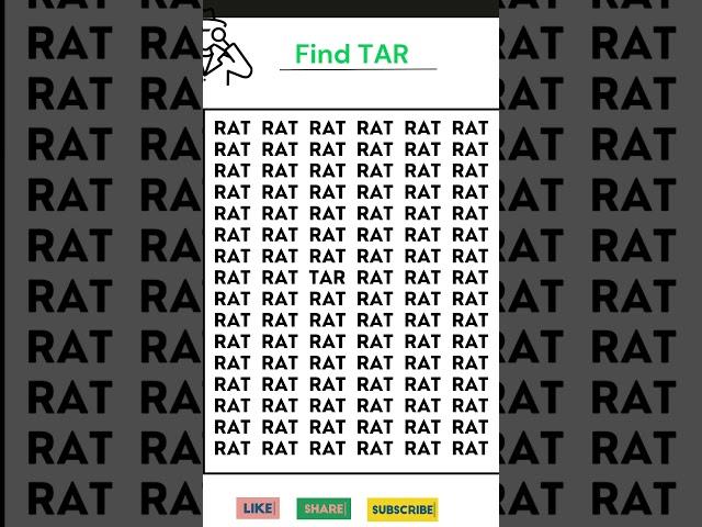 Spot “TAR” in 5 SECONDS | 99% Will Fail #eyesightchallenge #eyesight #shuteye #seebetter #experteye