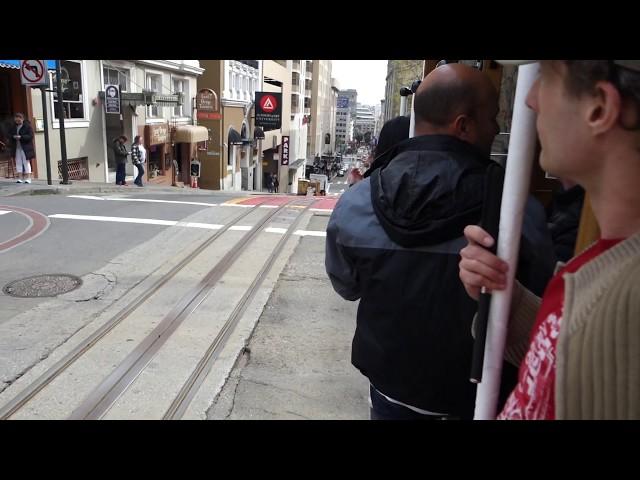 A dangerously close call with a tram in San Francisco