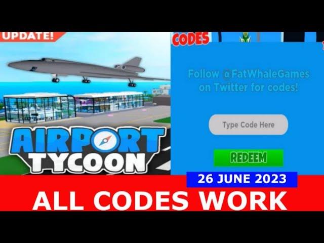 *ALL CODES WORK* Airport Tycoon! ROBLOX | 26 JUNE 2023