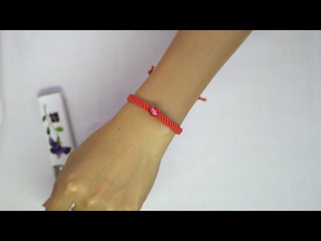 Macrame bracelet tutorial: Easy Lucky Bracelet macrame with bead | Macrame TiTa