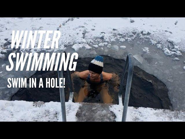 Winter swimming - Swimming in a hole!