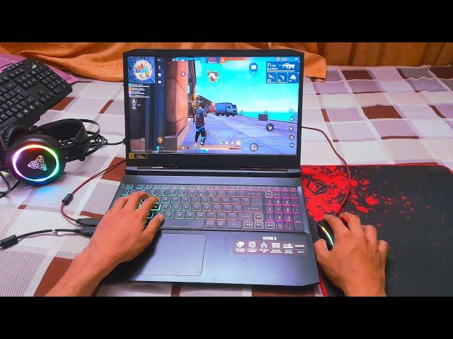 How to play freefire in laptop | freefire laptop handcam || acer nitro 5 freefire gameplay