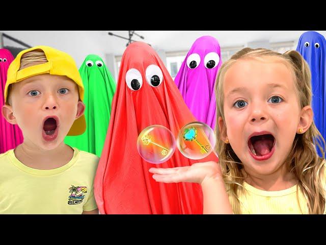 Ivy & Levi Escape The Rainbow Slime Ghosts! MOVIE