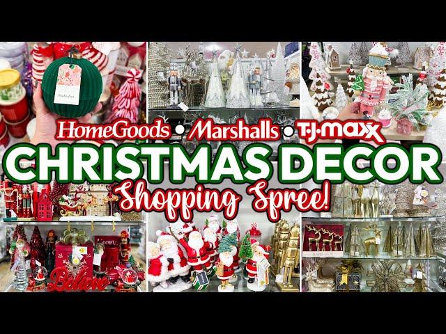 CHRISTMAS DECOR SHOPPING SPREE!  HomeGoods, TJ Maxx, Marshalls | Christmas Decorating Ideas