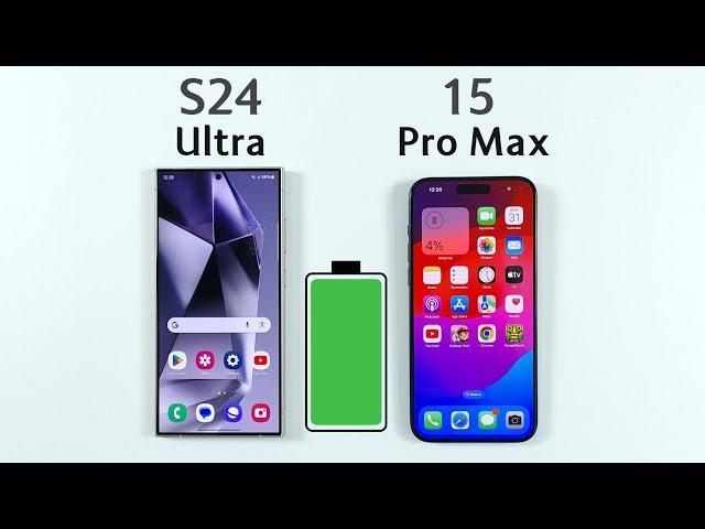 Samsung S24 Ultra vs iPhone 15 Pro Max Battery Drain Test!!